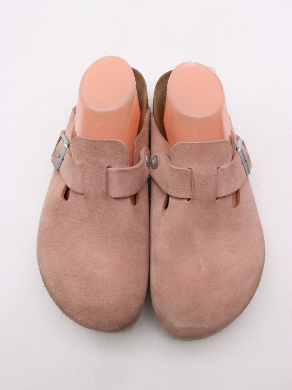 Birkenstock Boston Pink Suede Men's 9 Womens 11 Slip-On Clogs Soft Footbed Strap - Picture 2 of 12